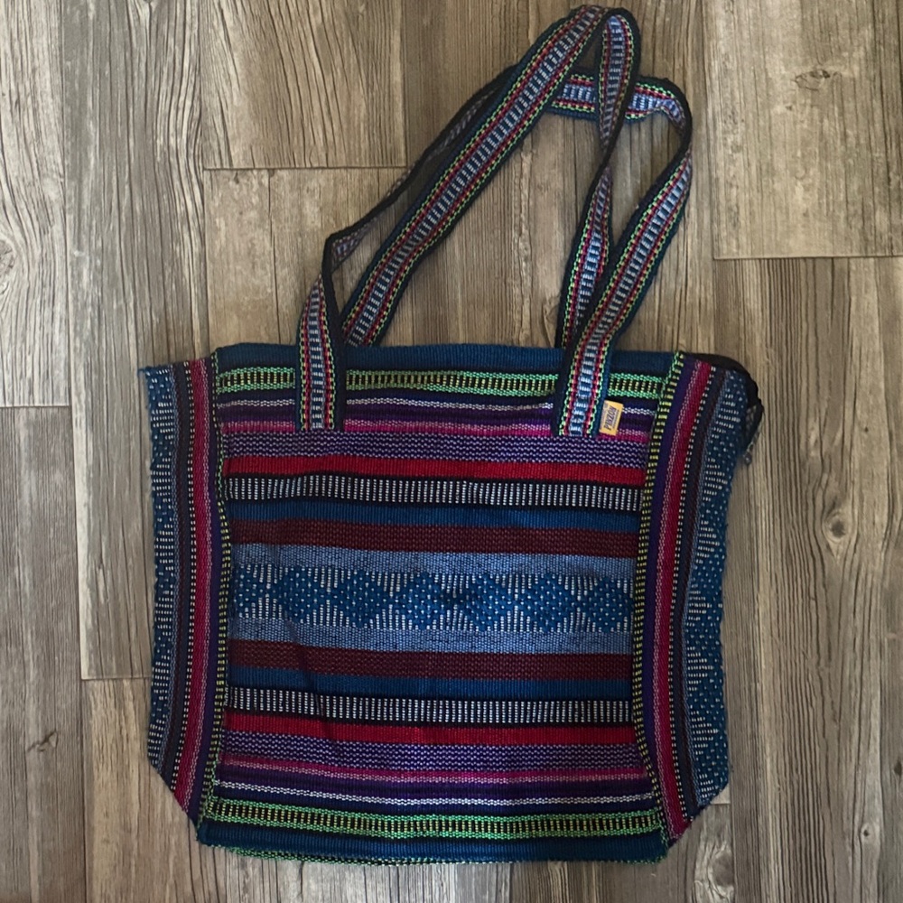 Colorful Striped Tote Bag
